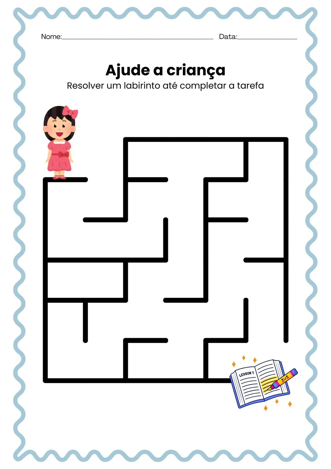 Ajude a Criança a Chegar para Imprimir (PDF Gratuito) | Labirintos Educação Infantil — Labirinto infantil para imprimir