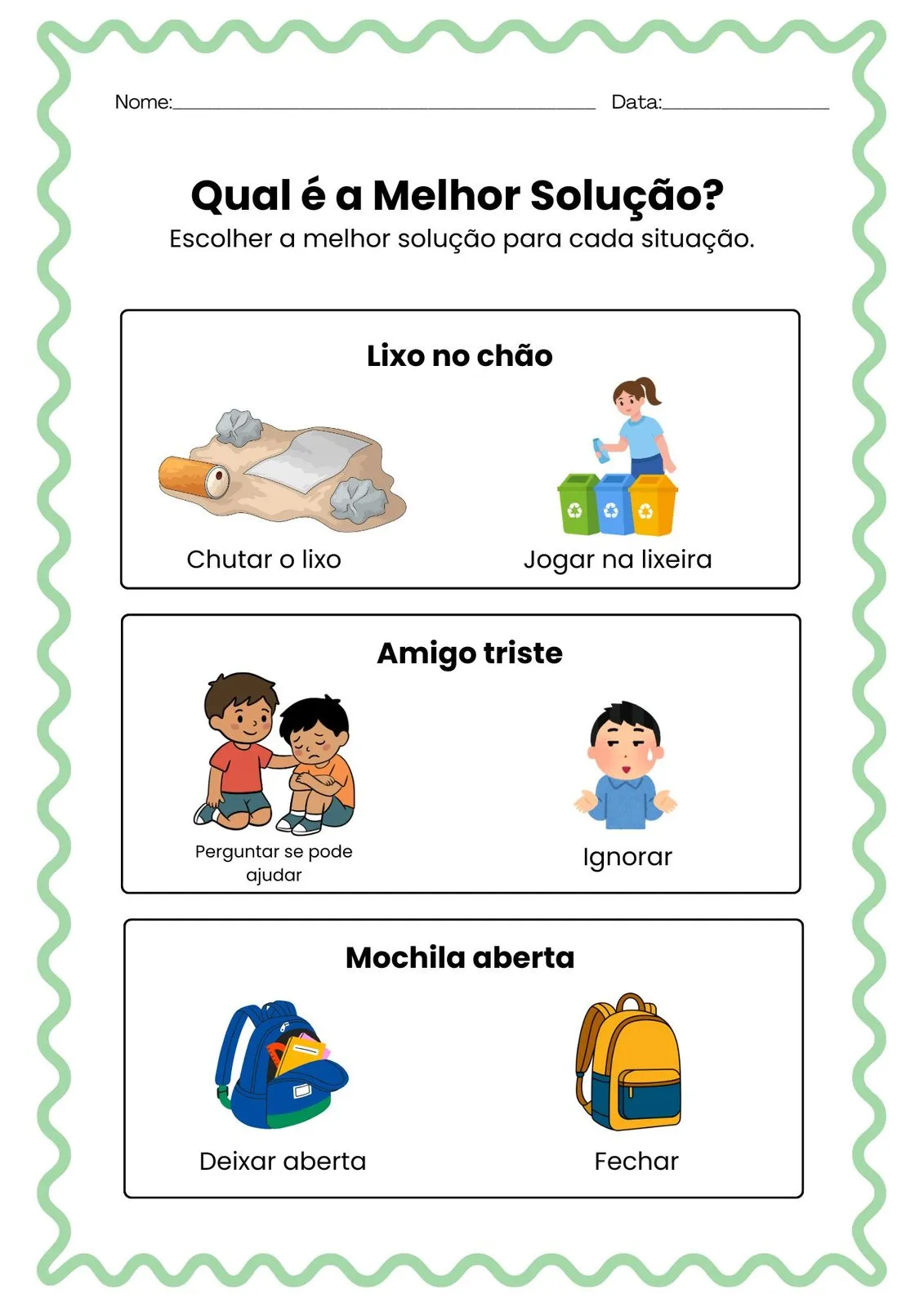 Ajude a Criança a Resolver para Imprimir (PDF Gratuito) | Educação Infantil — Ajude a Criança a Resolver