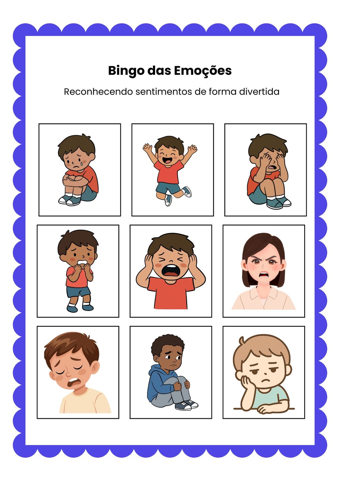 Bingo Das Emocoes Educacao Infantil
