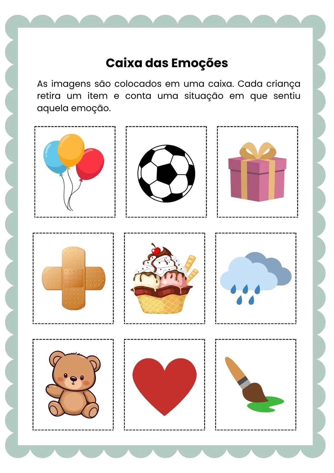 Caixa das Emoções com Objetos para Imprimir (PDF Gratuito) | Educação Infantil — Caixas Das Emocoes 01