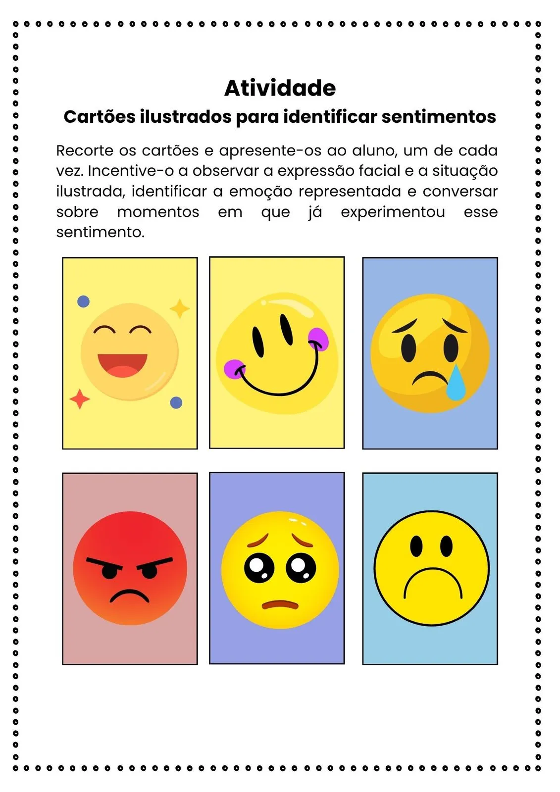 Cartões das Emoções para Imprimir (PDF Gratuito) | Educação Infantil — Cartões das emoções