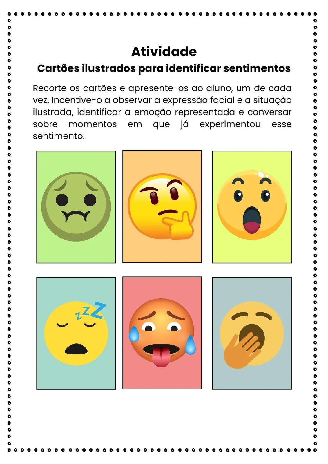 Cartões das Emoções para Imprimir (PDF Gratuito) | Educação Infantil — Emojis das emoções