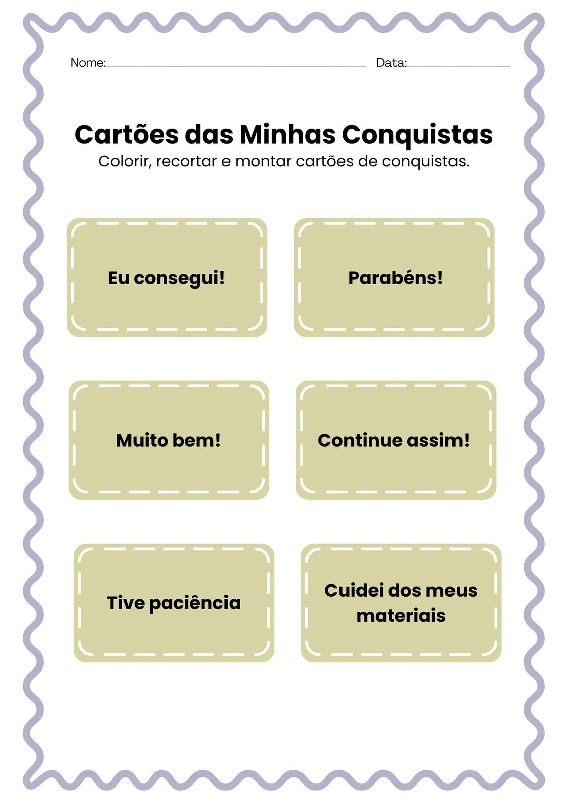 Cartões das Minhas Conquistas para Imprimir (PDF Gratuito) | Educação Infantil — Medalhas e troféus para imprimir