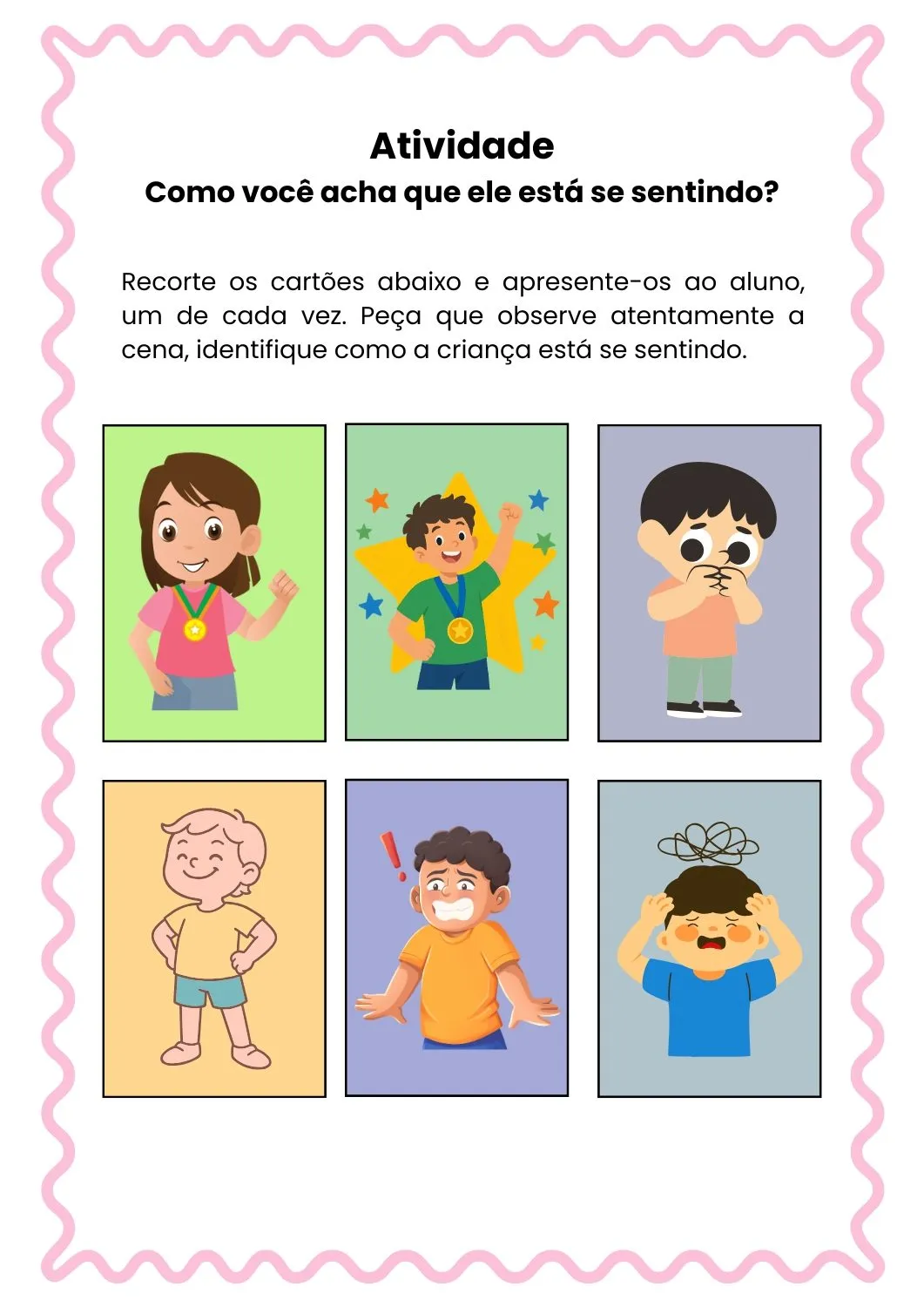 Como Você Acha que Ele Está se Sentindo? | Atividade de Emoções para Imprimir (PDF Gratuito) — Atividade Sobre Emocoes Educacao Infantil Pdf