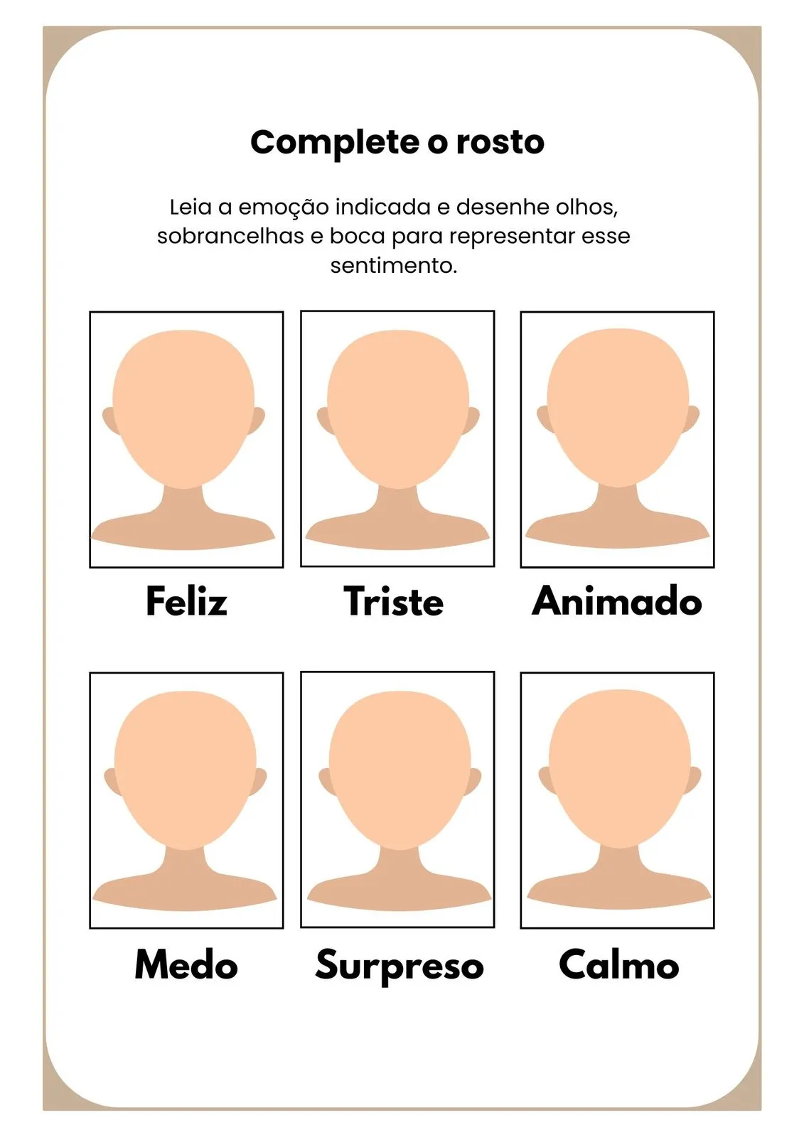 Complete o Rosto Desenhando a Emoção para Imprimir (PDF Gratuito) | Educação Infantil — 11 Complete O Rosto Desenhando A Emocao 03