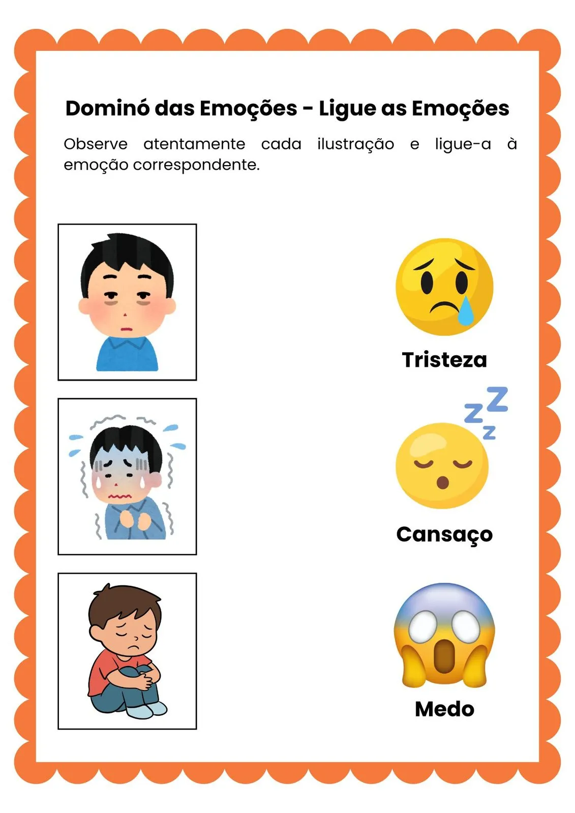 Dominó das Emoções para Imprimir (PDF Gratuito) | Atividade de Emoções — Atividade de emoções para imprimir