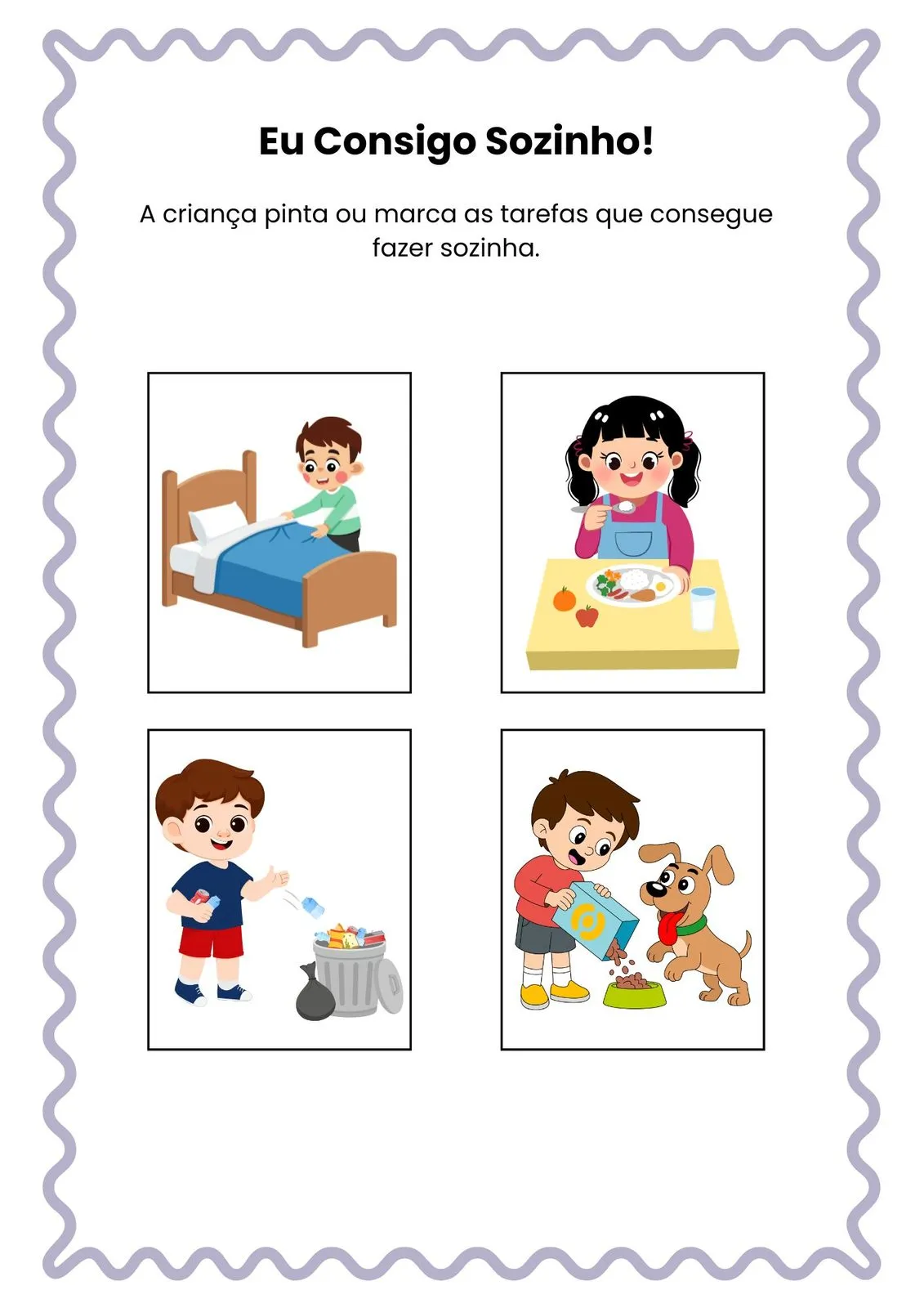 Eu Consigo Sozinho! para Imprimir (PDF Gratuito) | Atividade de Autonomia na Educação Infantil — Atividade de autonomia