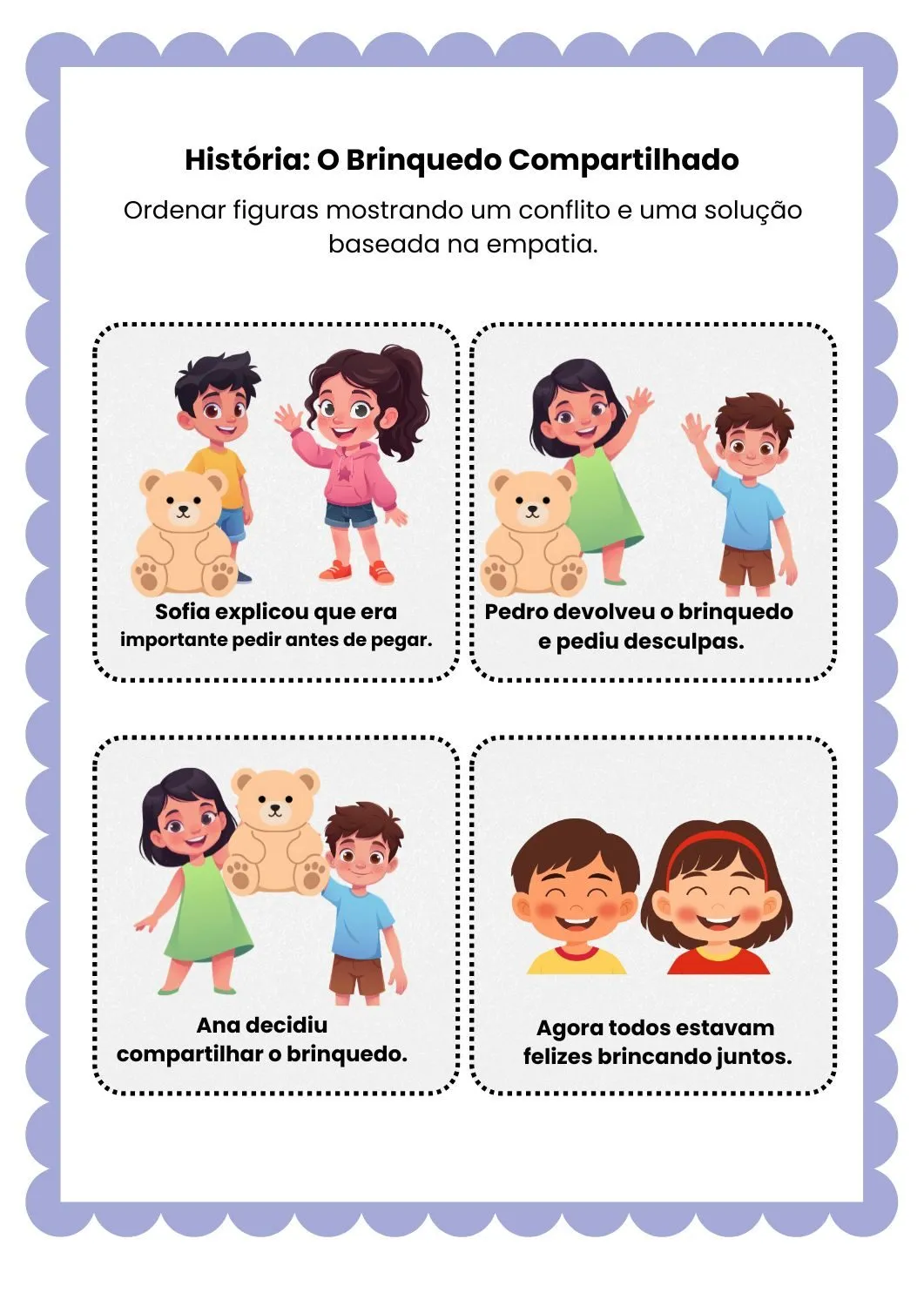 Histórias em Sequência para Imprimir (PDF Gratuito) | Empatia e Resolução de Conflitos — Historia Em Sequencia 02