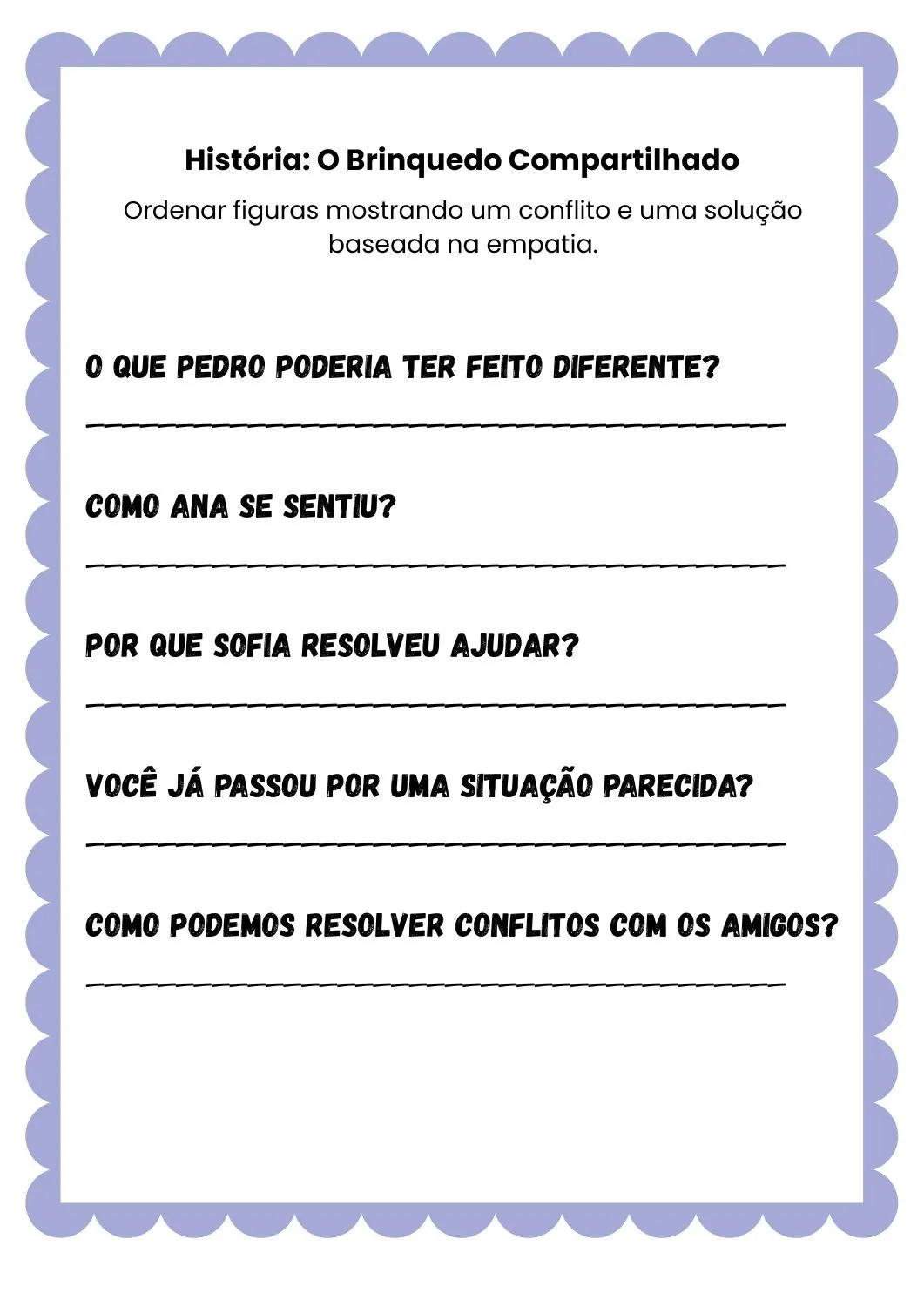 Histórias em Sequência para Imprimir (PDF Gratuito) | Empatia e Resolução de Conflitos — Historia Em Sequencia 03