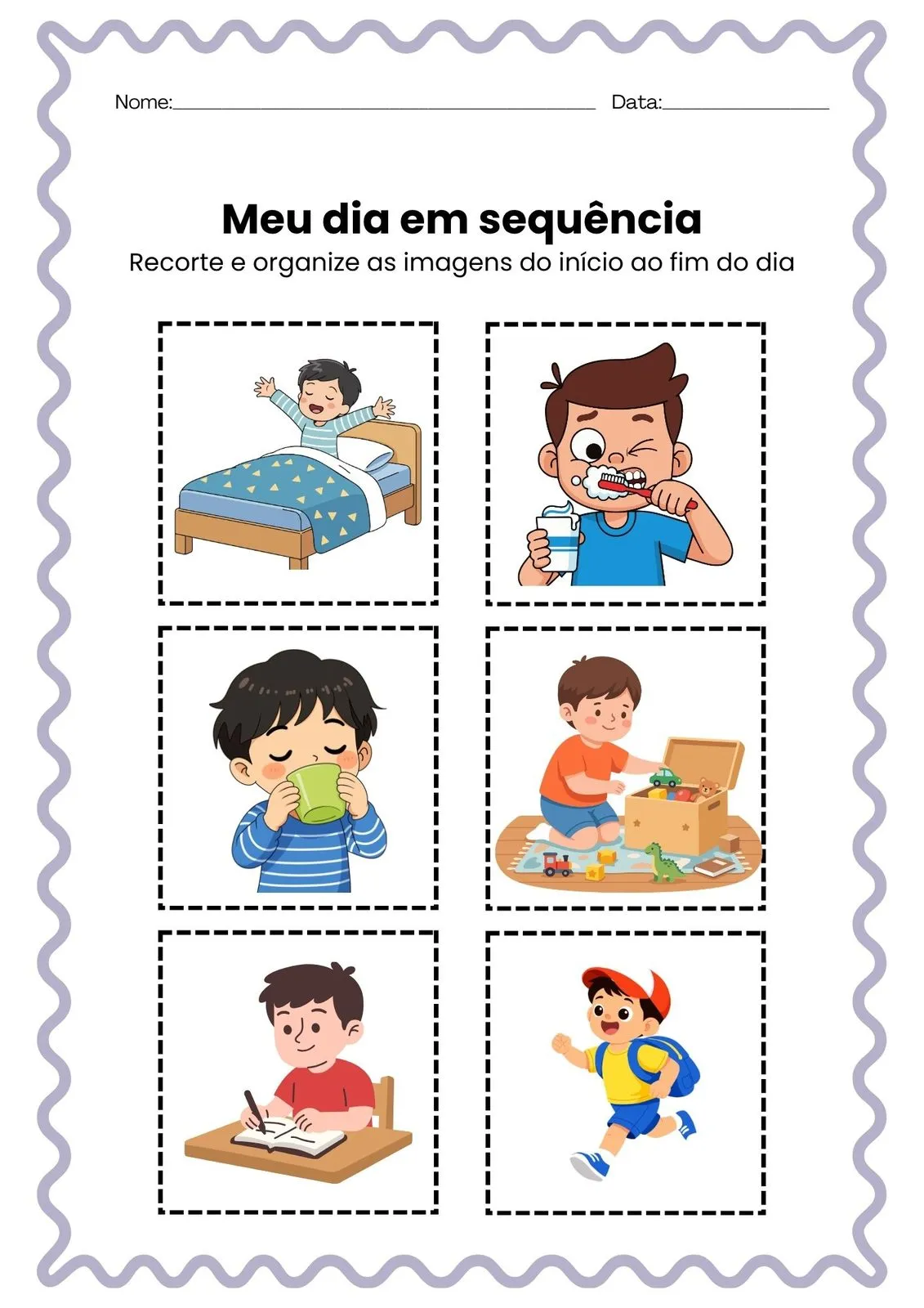Meu Dia em Sequência para Imprimir (PDF Gratuito) | Educação Infantil — Sequência da rotina infantil